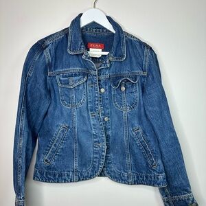 Zena vintage Classic Blue Denim Jacket with Chest Pockets med